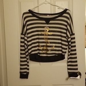 Striped shirt with anchor design